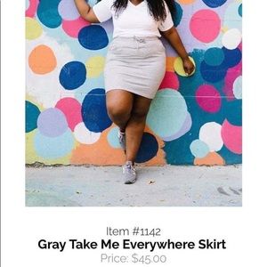 Zyia Take Me Everywhere Gray Skirt